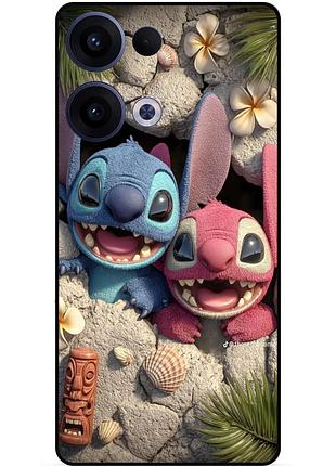 Чехол силиконовый бампер для oppo reno 13 лило и стич stitch