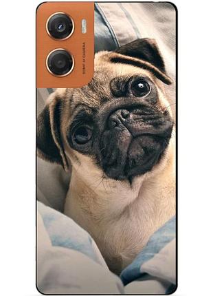 Чехол силиконовый бампер для motorola moto g06 с рисунком фото мопс