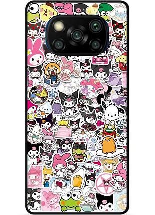 Чехол силиконовый бампер для xiaomi poco x3 с рисунком куроми kuromi