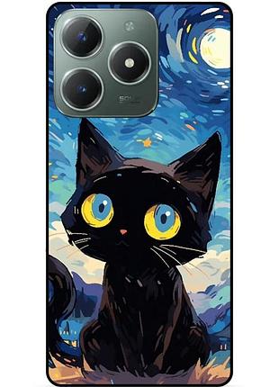 Силіконовий бампер чохол для infinix smart 8 plus (x6526) котик ван гог зіркова ніч
