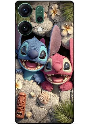 Чехол силиконовый бампер для oppo reno 14 лило и стич stitch