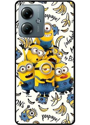 Силіконовий чохол бампер для motorola moto g14 з малюнком міньйони minion
