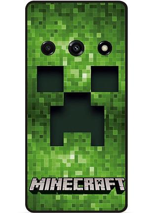 Силиконовый чехол бампер для samsung j3 j320 с рисунком крипер minecraft майнкрафт