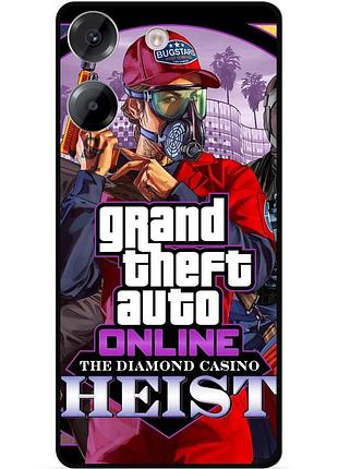 Силиконовый чехол бампер для tecno pova 5 с картинкой гта gta