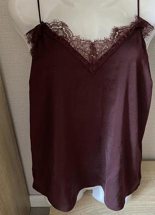 Маєчка атласна з мереживом h&m 40/12