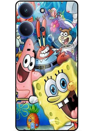 Силиконовый бампер чехол для xiaomi poco c85 с рисунком губка боб sponge bob