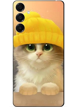 Силіконовий чохол бампер для samsung a17 з малюнком котик у шапці