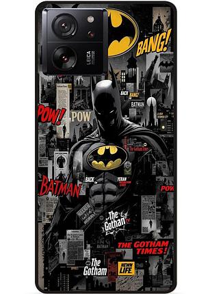 Чехол силиконовый бампер для xiaomi 13t pro с рисунком batman бэтмен
