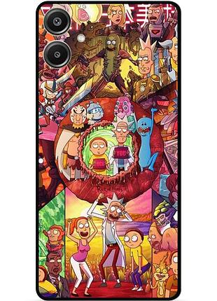 Силиконовый чехол бампер для samsung a07 с картинкой rick and morty рик и морти