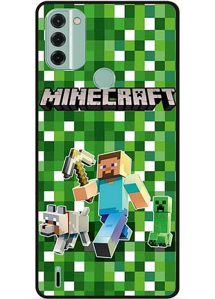 Силіконовий чохол бампер для nokia c31 стів minecraft кріпер майнкрафт