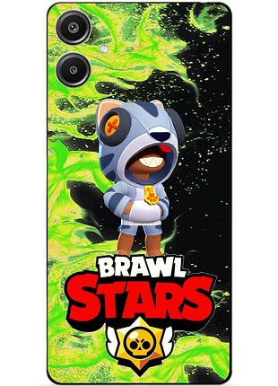 Чехол силиконовый бампер для samsung a07 с героем бравл леон бродячий brawl