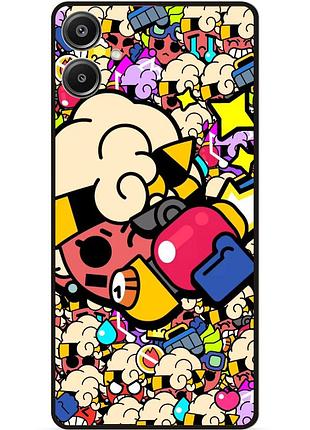 Силіконовий чохол бампер для samsung a07 стікери бравл мэйси brawl