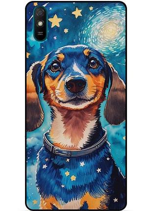 Силіконовий бампер чохол для huawei y5 2019 з малюнком пес ван гог зіркова ніч