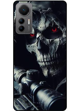 Чохол силіконовий бампер для xiaomi 12 lite з малюнком скелет череп