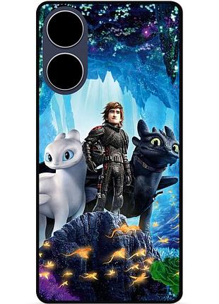 Чехол силиконовый для oppo a98 с рисунком как приручить дракона