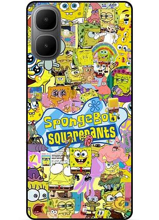 Силиконовый чехол бампер для infinix smart 10 с рисунком sponge bob губка боб
