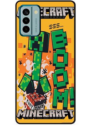 Силиконовый чехол бампер для nokia g42 стив minecraft крипер майнкрафт