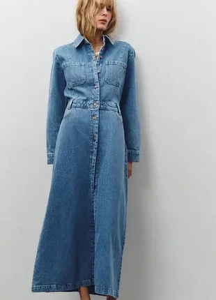 Нежно стильное джинсовое платье zara