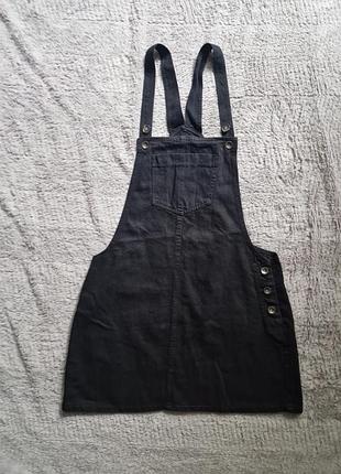 ​🖤 джинсовий сарафан-комбінезон boohoo (чорний денім) розмір 14