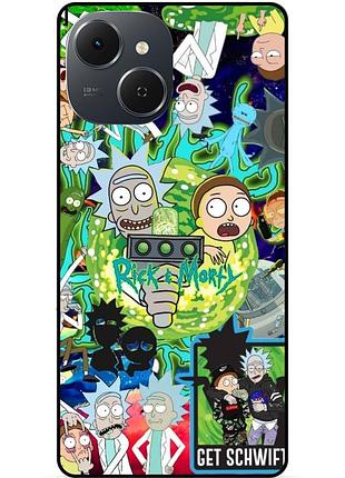 Силіконовий чохол бампер для tecno spark 40c з малюнком rick and morty рик и морти