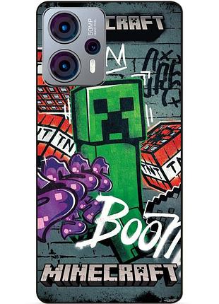 Силіконовий чохол бампер для motorola moto g23 з малюнком майнкрафт minecraft
