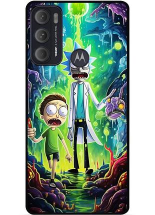 Силиконовый чехол бампер для motorola moto g60 с рисунком рик и морти rick and morty