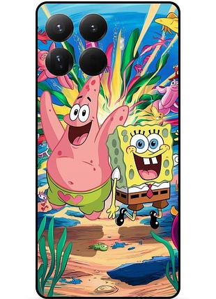 Силиконовый бампер чехол для xiaomi 15t pro с картинкой sponge bob губка боб