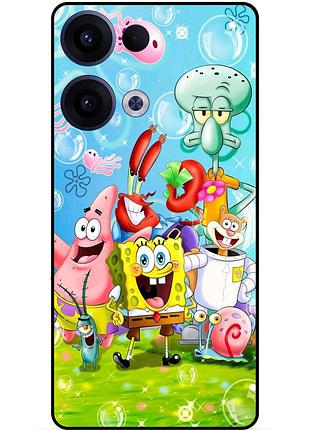 Силиконовый чехол для oppo reno 13 с рисунком sponge bob губка боб