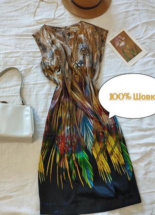 100% шовк, шовкова міді сукня з асиметричним плечем, karen millen, великобританія, 36/s