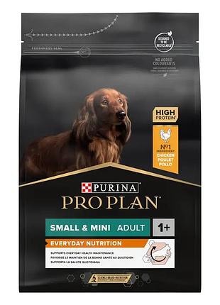 Сухий корм pro plan small&mini adult 1+ everyday nutrion для дорослих собак малих порід, з куркою, 3 кг