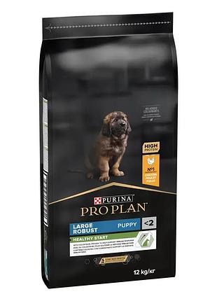 Сухий корм pro plan large robust puppy <2 healthy start для цуценят великих порід масивної статури, з куркою, 12 кг