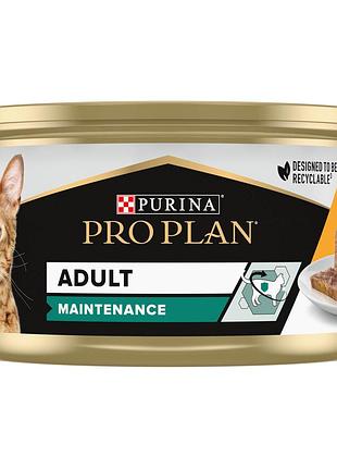 Блок (24 шт.) вологий корм pro plan adult для дорослих котів, шматочки в паштеті, з куркою, 85 г