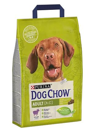 Сухий корм dog chow adult 1+ для дорослих собак, з ягням, 2.5 кг