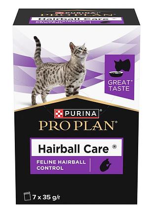 Блок (7 шт.) влажный дополнительный корм pro plan hairball care (хейрбол кэр) для взрослых кошек, который помогает выводить