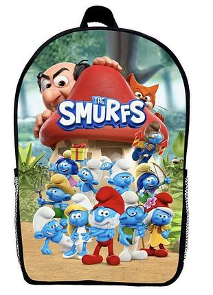 Рюкзак школьный смурфики (school gear bag smurfs 03) черный, 39 х 27 х 14 см