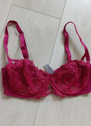 Рожевий бюстгальтер ажурний бюст мереживний ліф кружевний ann summers 32dd 70dd 70e
