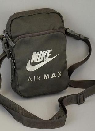 Текстильна сумка nike air max 2.0 хакі сумка на/через плече плечова крос-боді оригінал               adidas puma the north face reebok carhartt