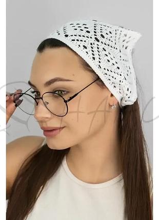 Косинка ажурна бандана жіноча котонова braxton 1576 білий
