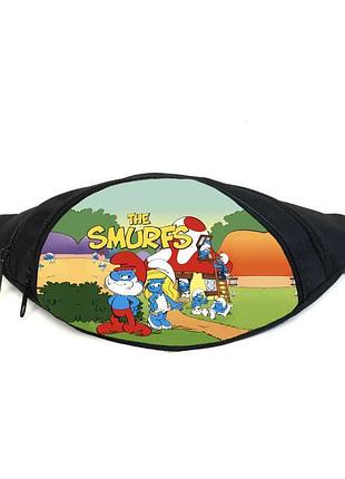 Поясная сумка бананка смурфики (gb smurfs 02) gear bag черная