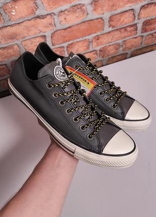 Кеди шкіряні конверс converse-chuck taylor all star tumbled leather gray white