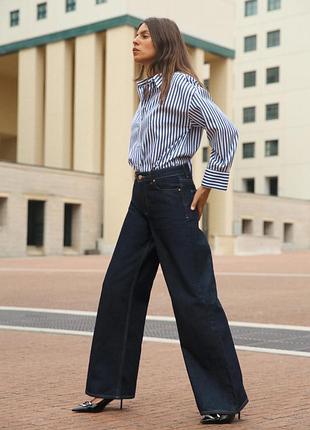Котонова сорочка в смужку zara золота нитка жіноча