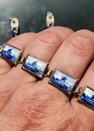 Delft серебряный браслет, голландия, 17.5см