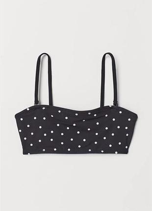 Купальник, топ, верх від купальника в горошок h&m