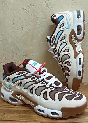 Nike air max plus drift кроссовки мужские модные брендовые коричневые с бежевым