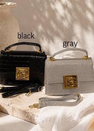 Стильная мини-сумка с тиснением под крокодиловую кожу ✨👜