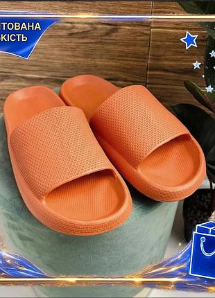 Тапочки шльопки shoozy жіночі помаранчеві для домашнього використання зручне взуття для літа dm-11