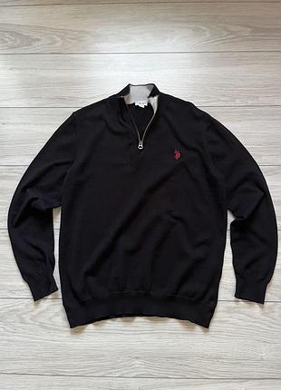 U.s. polo assn кофта 1/3 u.s. polo assn 1/3 zip полузамок напівзамок джемпер