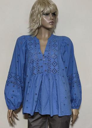 Laura torelli collection бавовняна блуза мереживна вишивка/0000h/