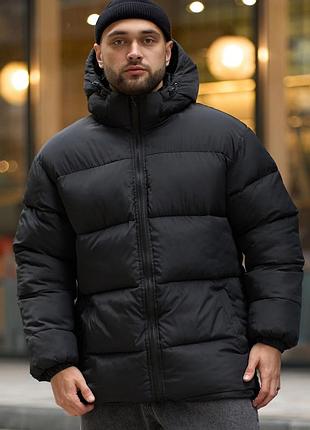 Зимний мужской пуховик heat до -20°c/ повседневная черная курточка на зиму/ пуховик с капюшоном для мужчин m