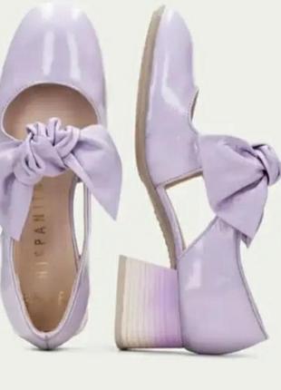 Лавандовые lilac кожаные лаковые градиент  туфли hispanitas  с бантом /0000h/